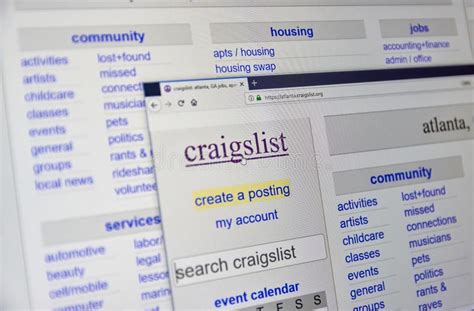 Craigslist Offiicial Home Page Editorial Photo - Image of media ...
