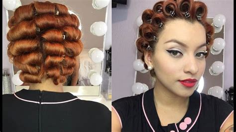 Pin Curl Set Part One Pin Curl Hair Pin Curls Hair A Hair Type