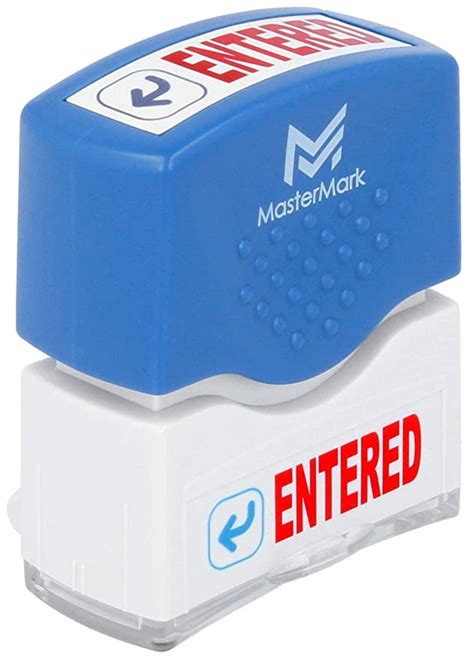 Entered Stamp Mastermark Premium 2 Color Pre Inked Office Stamp