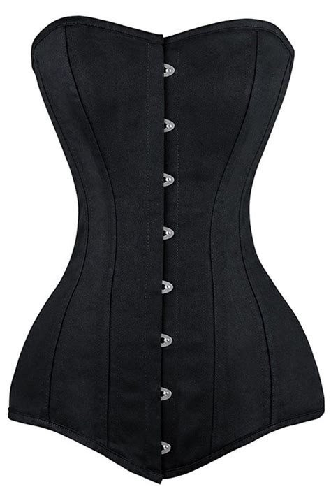 atomic black steel boned cotton overbust corset body shaper corset corsets and bustiers