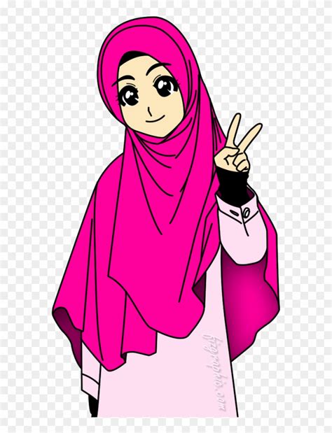 Kartun Muslimah Png Kartun Gambar Wanita Muslimah Transparent Png