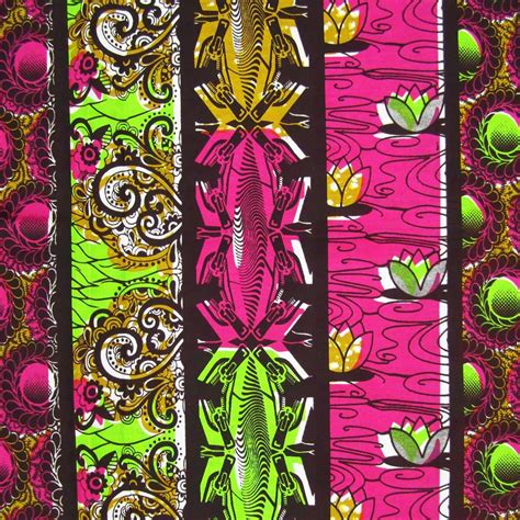 Boldly Colored African Wax Print Fabric From Ghana Ananse Village