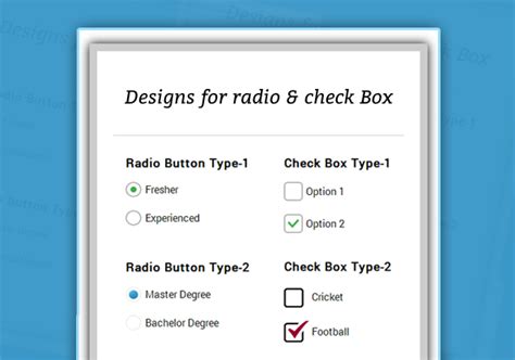 Customized Checkbox And Radio Button With Css3 Formget