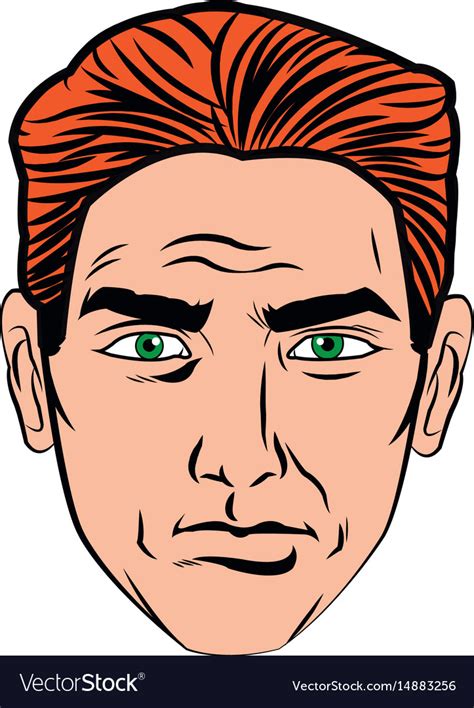 Face Man Pop Art Style Image Royalty Free Vector Image