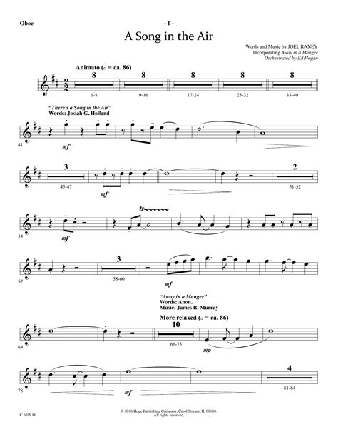 A Song In The Air Oboe Sheet Music Ed Hogan Choir Instrumental Pak