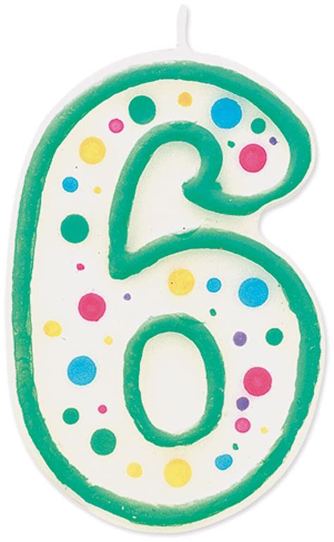 Polka Dot Numeral Candle 3 1pkg 6 Green Michaels