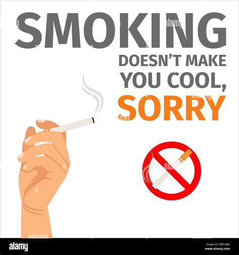 Smoking Does Not Make You Cool Poster With Sign No Smoking Stock Vector