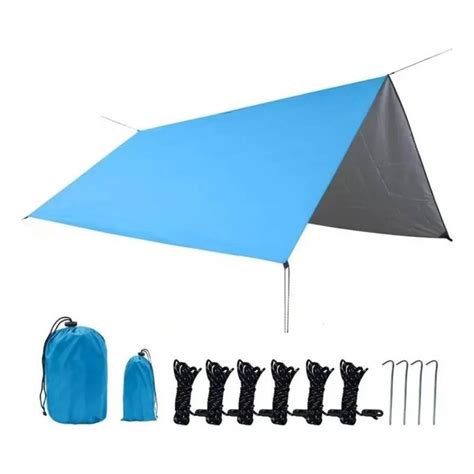 Generico Toldo Camping Carpa Lonas Impermeable Lona Sombra 3x3 Azul