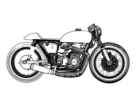 After you have planned the entire course of action, it is time to acquire the perfect bike for your project. Cafe Racer Drawing - RocketGarage - Cafe Racer Magazine