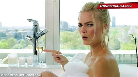 Margot Robbie Strips Naked As She Sips Champagne To Support Red Nose Day Usa Daily Mail Online