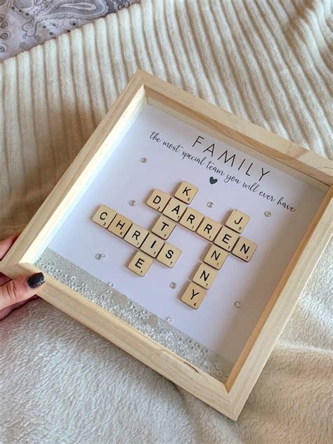 Famille Scrabble Nom Box Frame Cadeau Léquipe La Plus Etsy Scrabble