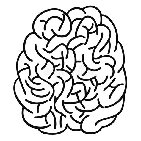 Doodle Human Brain Outline Design Stock Vector Illustration Of