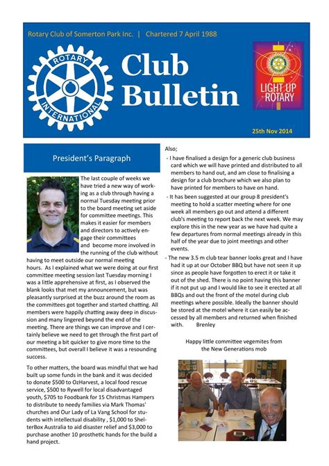 Rotary Club Of Somerton Park Bulletin 25112014 Rotary Club