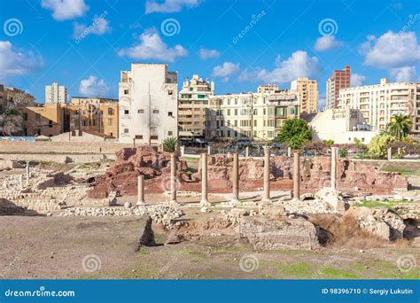 The Roman Amphitheatre And Ruins In Alexandria Stock Photo Image Of