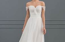 wedding shoulder dress off lace line chiffon princess train jjshouse dresses ruffle sweep