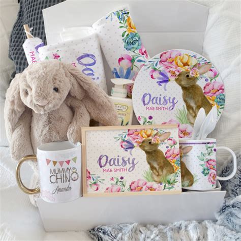 Created with care and meaning, they show you&rsquo;ve put thought in. Personalised Baby Gift Box - Floral Flopsy
