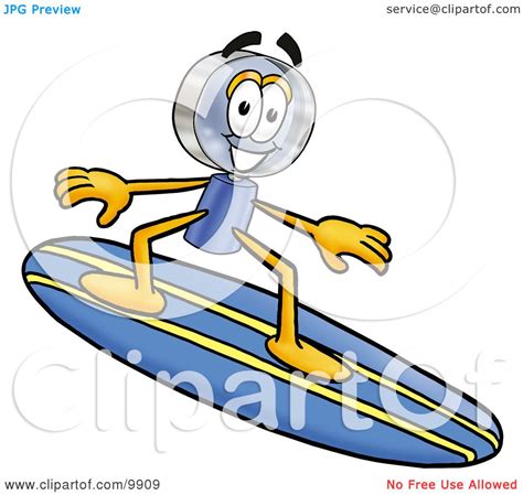 Clipart Picture Of A Magnifying Glass Mascot Cartoon