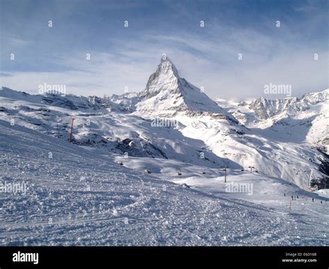 The Majestic Alpine Matterhorn Mountain Towering Above Zermatt