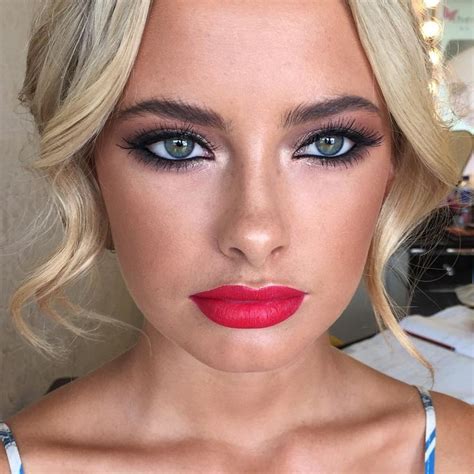 Gorgeous on red dress by bypattcia bridestory com. Gorgeous glam modern bridal makeup look with glowing skin ...