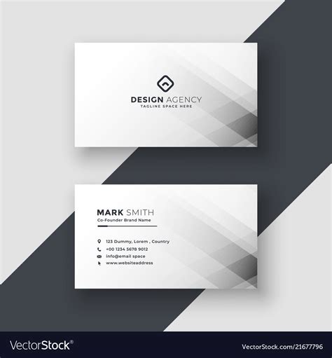 Abstract White Business Card Design Royalty Free Vector