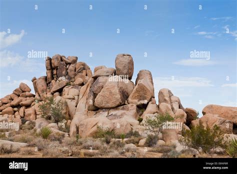 Monzogranite Rock Formation Mojave Desert California Usa Stock Photo