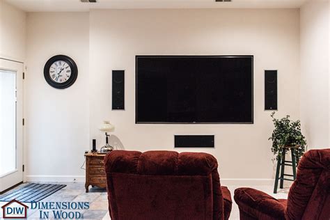 Custom Media Room With Flush Mount Tv And Speakers Remodel In Columbia Mo