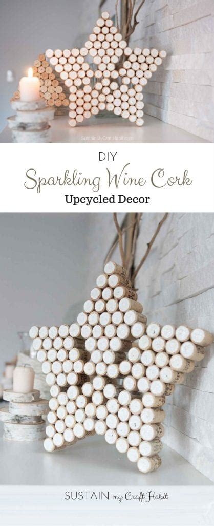 How are the 3 christmas decoration bottles made? Sparkling Wine Cork Star Decor - Sustain My Craft Habit