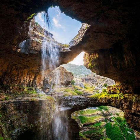 Inside Baatara Pothole Cave Lebanon Beautiful Landscapes Waterfall