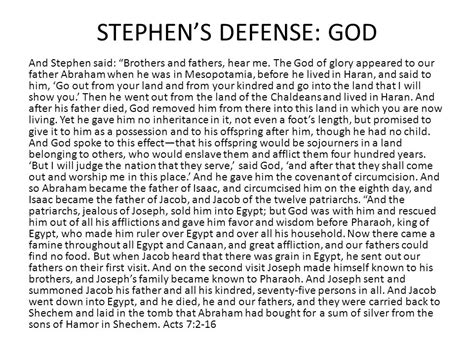 Stephens Defense And Murder Acts 71 60 The Accusations We Have Heard