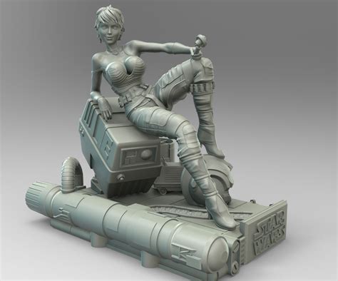 Star Wars Pin Up Sexy Rebel Pilot And Gonk Droid 3d Model 3d Printable