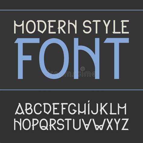 Vector Linear Font Line Style Font With A Numeral Stock Vector