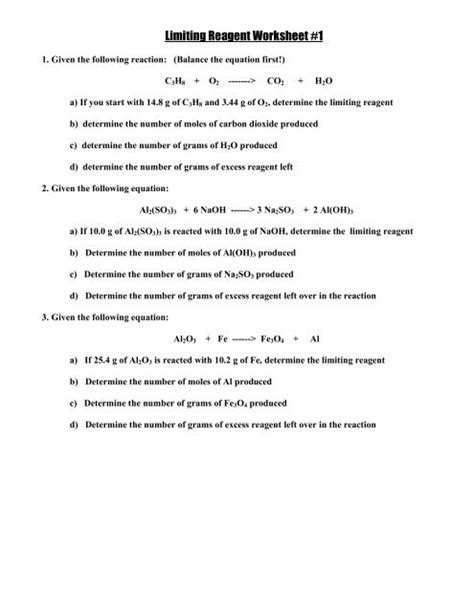 Limiting Reactant And Percent Yield Worksheet Pdf Thekidsworksheet