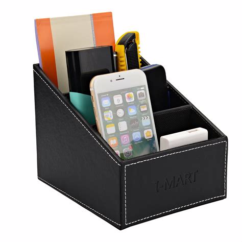 I Mart Pu Leather Tv Remote Control Holder Caddy Organizer Storage