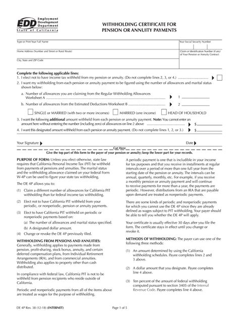 De 4 Form Printable Printable Forms Free Online