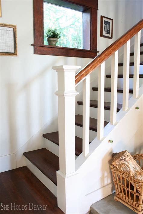 Farmhouse Newel Post Makeover Staircase Decor Interior Stairs