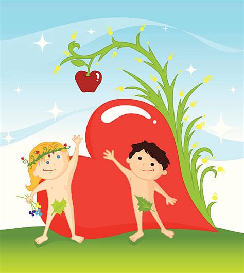 110 Cartoon Of The Adam And Eve Bible Stock Illustrations Royalty