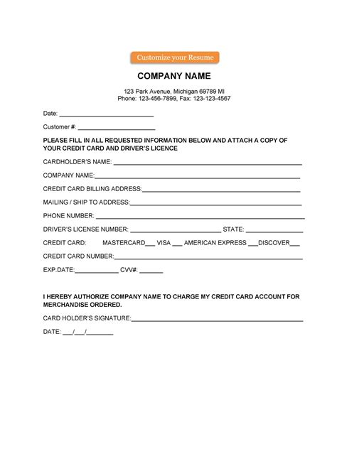 Customize and use this credit card payment form template to authorize recurring customer charges. 43 Credit Card Authorization Forms Templates {Ready-to-Use}