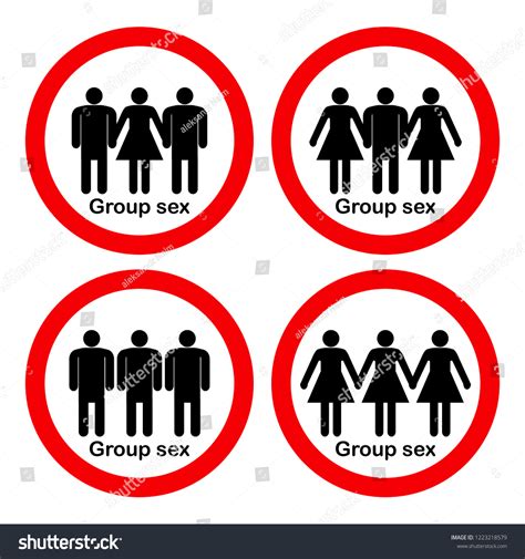 Red Signs Group Sex Black On Stock Vector Royalty Free 1223218579