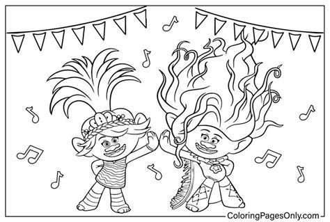 Two Cartoon Girls Dancing In Front Of A Fire With Music Notes