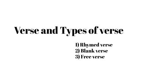 Verse And Types Rhymed Verse Blank Verse And Free Verse In Urduhindi