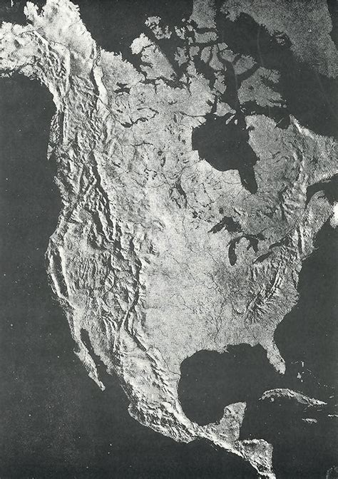 Drawn Topographic Map Of North America 1889 This Was The First Map Of