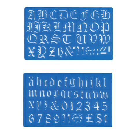 Old English Lettering Stencils Major Brushes