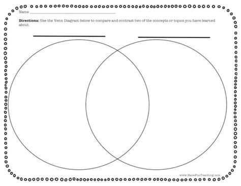 Venn Diagrams Free Printable Graphic Organizers Student Handouts