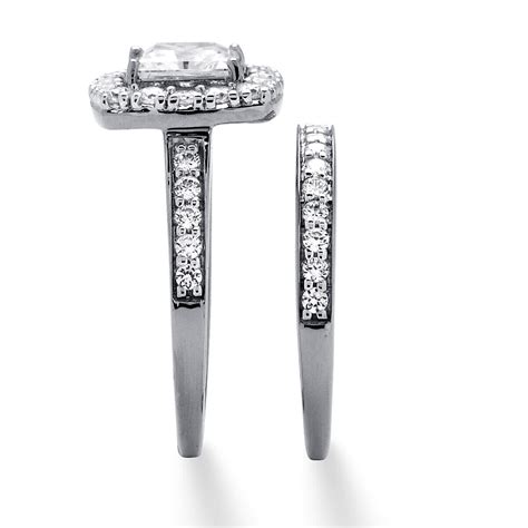 Palmbeach Jewelry 193 Tcw Cz Bridal Ring Set In Solid 10k White Gold