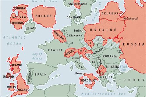 Svaka teritorija države je ograničena granicama koje su utvrđene u. Karta Evrope Sa Drzavama