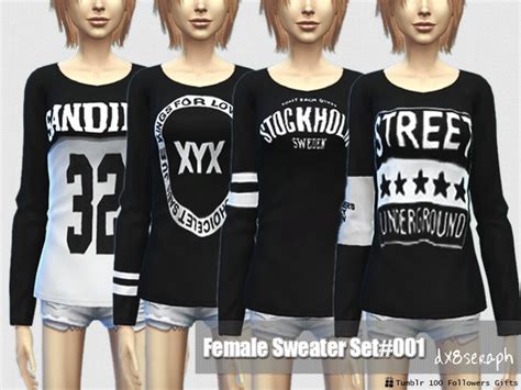 Sweater Set 001 By Dx8seraph At Tsr Sims 4 Updates