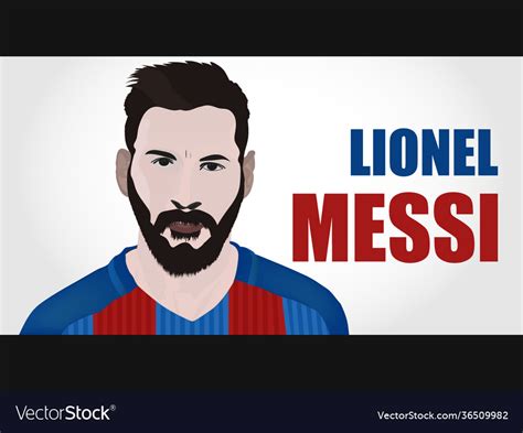 Lionel Messi Portrait Cartoon Royalty Free Vector Image