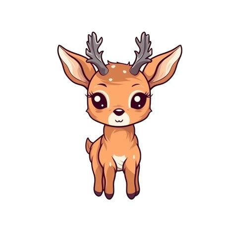Deer Natural With A Kawaii Face Cute Cartoon Ai Generate 27249155 Png