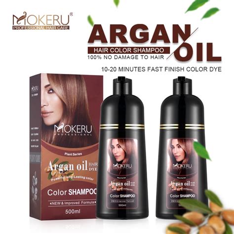 Jual Original Mokeru Shampoo Argan Oil Shampoo Semir Pewarna Rambut Herbal Alami Ml Black