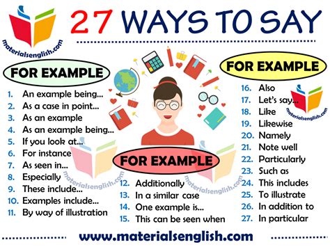 27 Ways To Say For Example In English Materials For Learning English